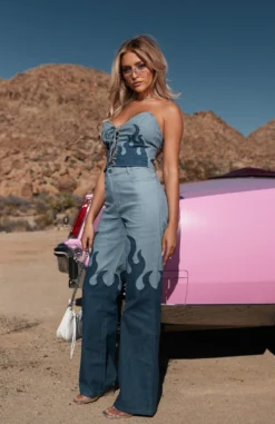 Don't Let Them Pants Denim Flame