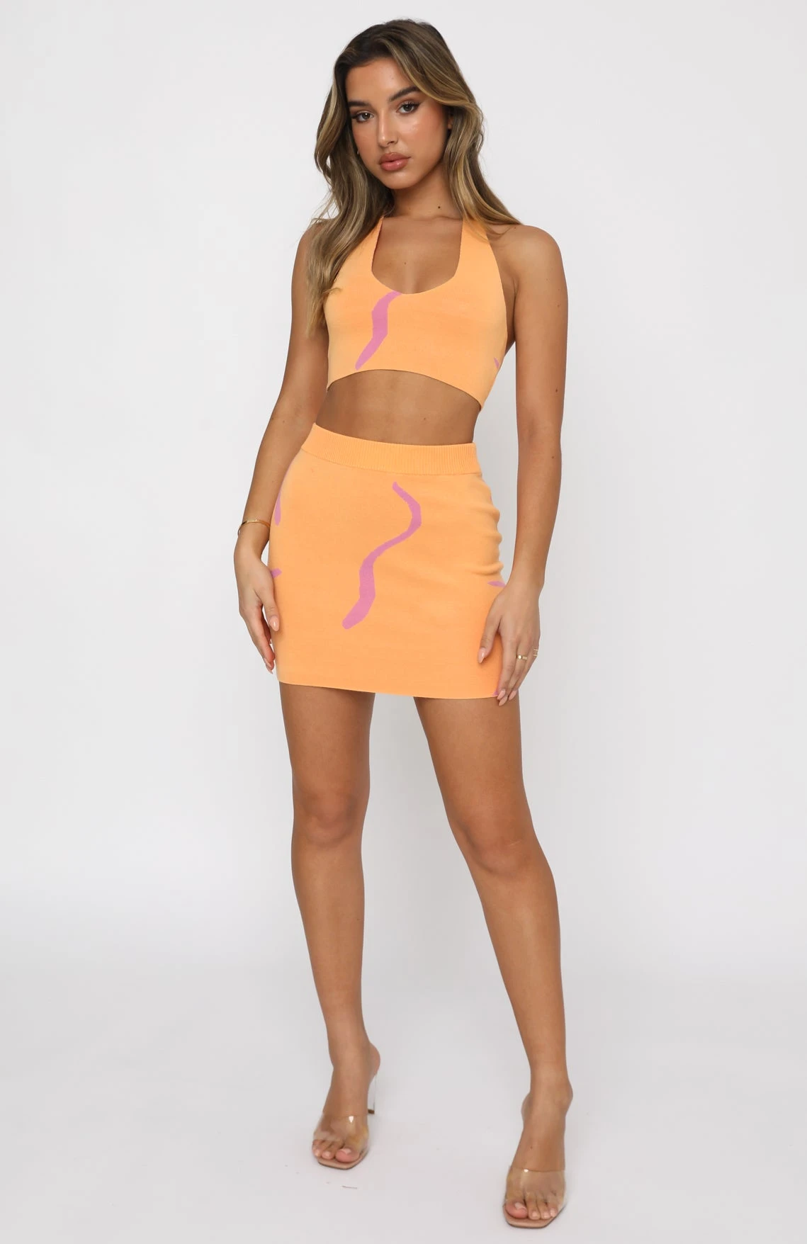 Wild At Heart Mini Skirt Peach Pink - Image 5