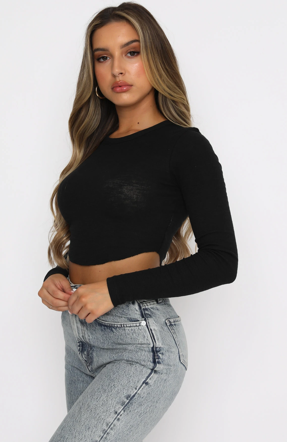 Risky Love Long Sleeve Crop Black - Image 3