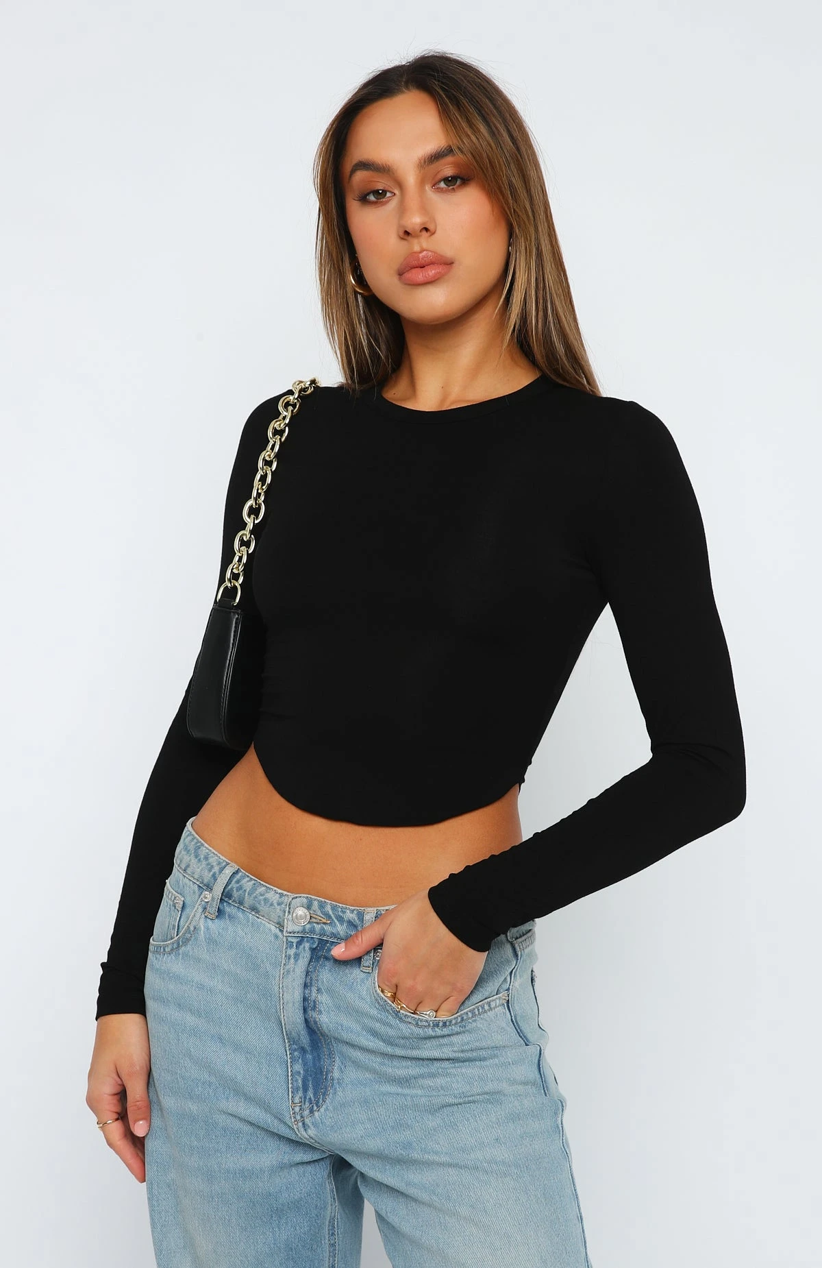 Don't Doubt Me Long Sleeve Top Black - Image 2