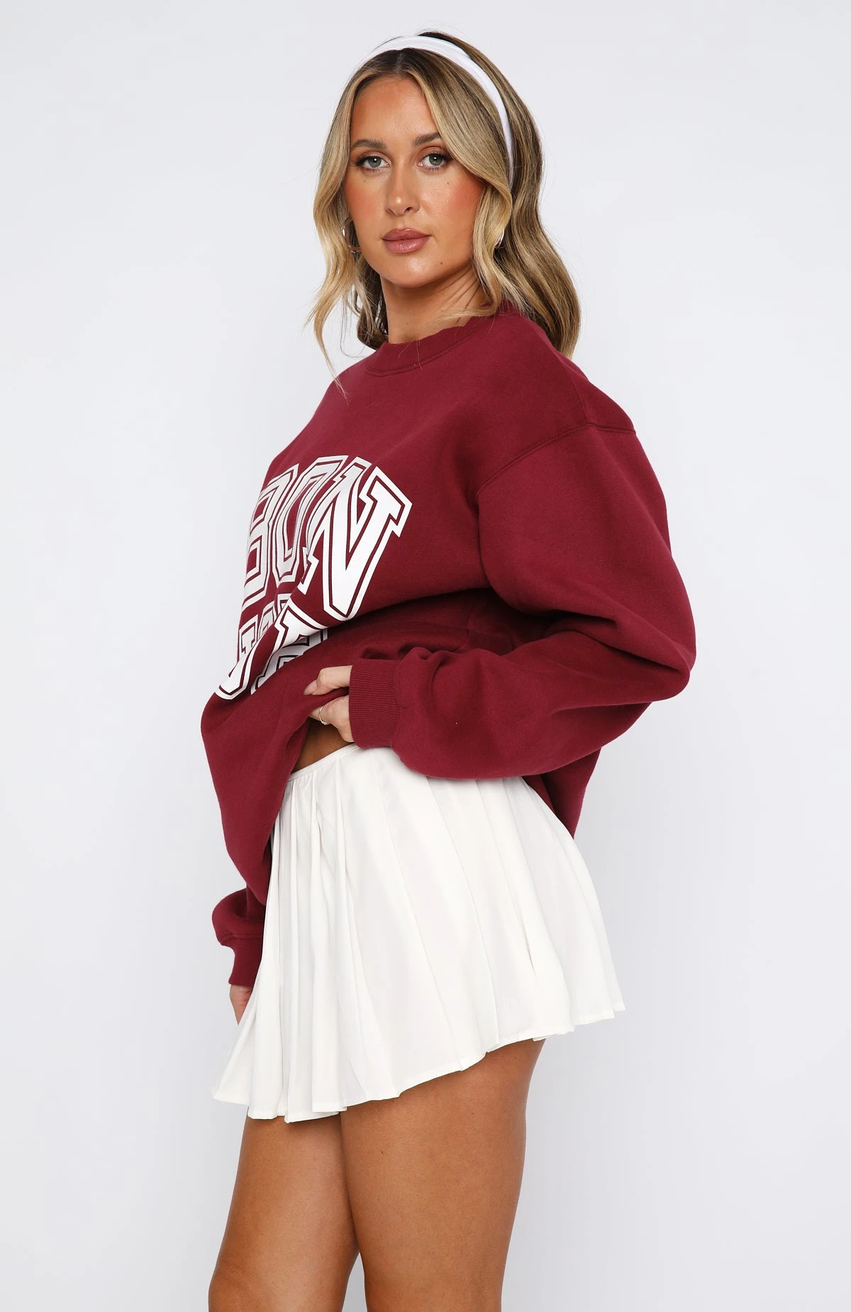 Take Me To Paris Oversized Sweater Wine - Image 3