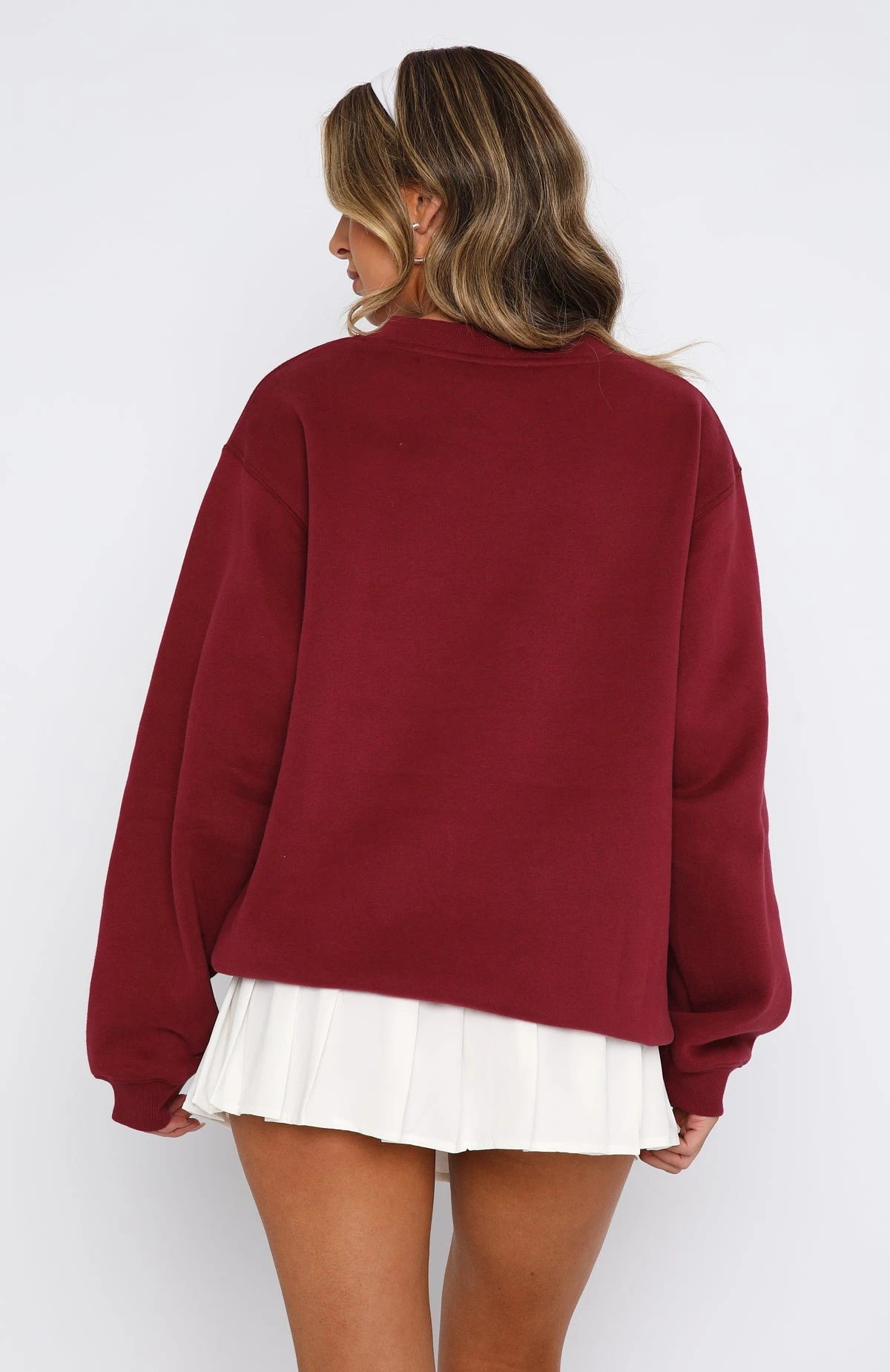 Take Me To Paris Oversized Sweater Wine - Image 4