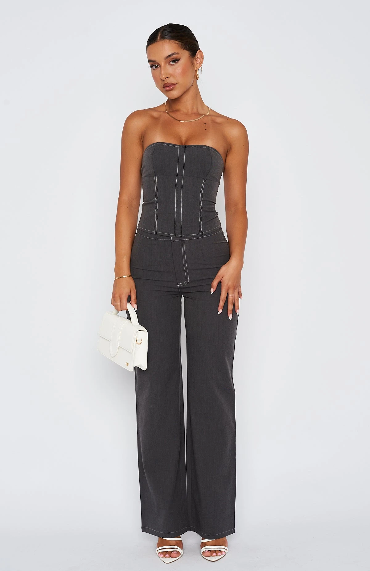 Don't Waste My Time Pants Charcoal - Image 2