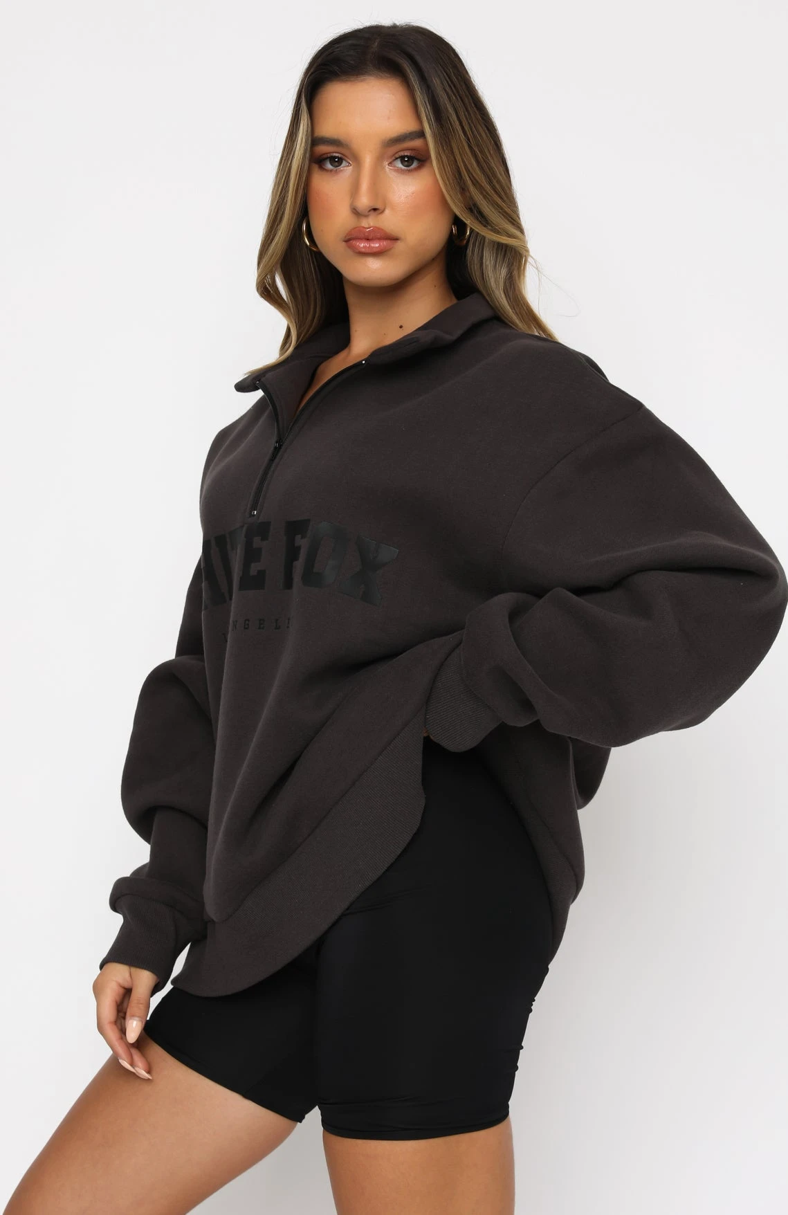 High Standard Zip Front Sweater Shadow - Image 3