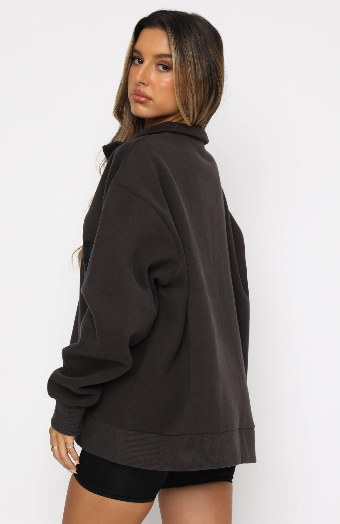 High Standard Zip Front Sweater Shadow - Image 4