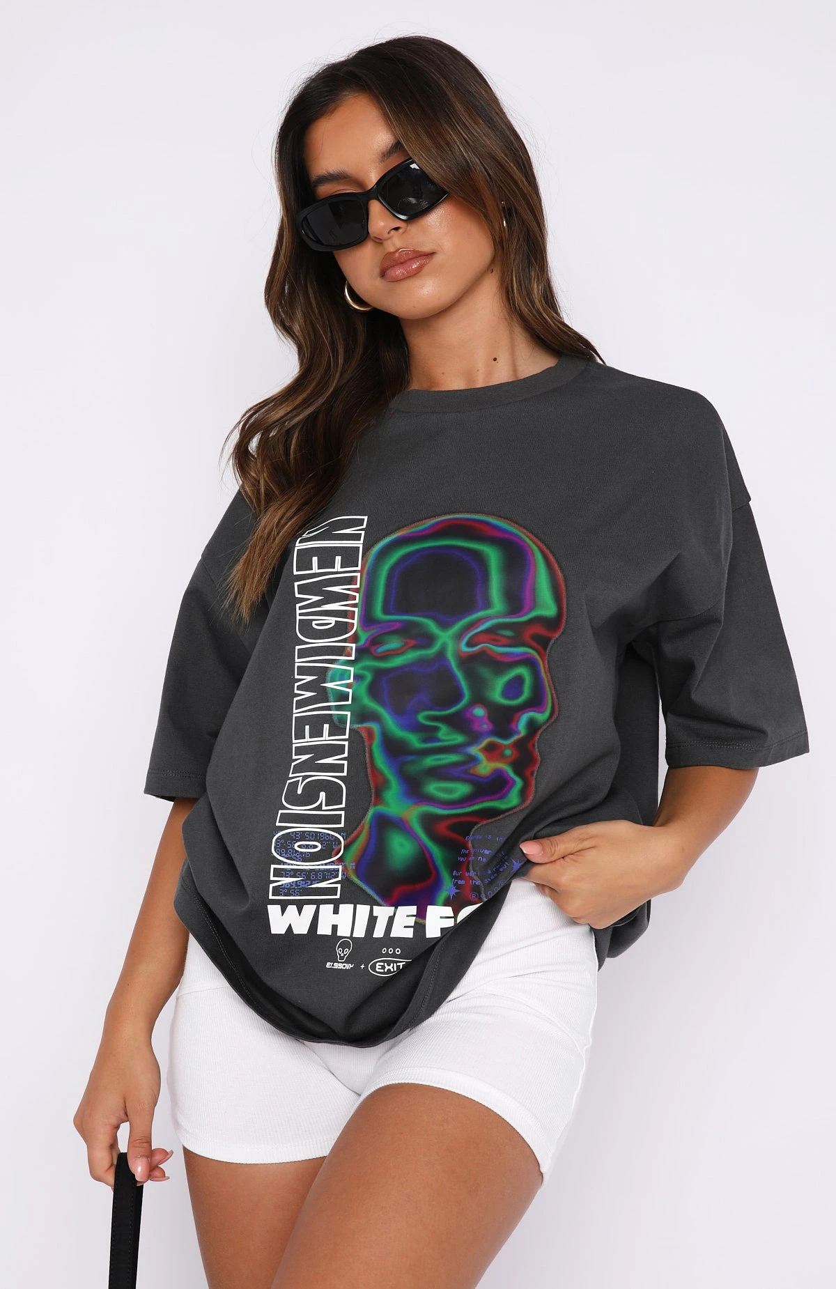 New Dimension Oversized Tee Charcoal - Image 2