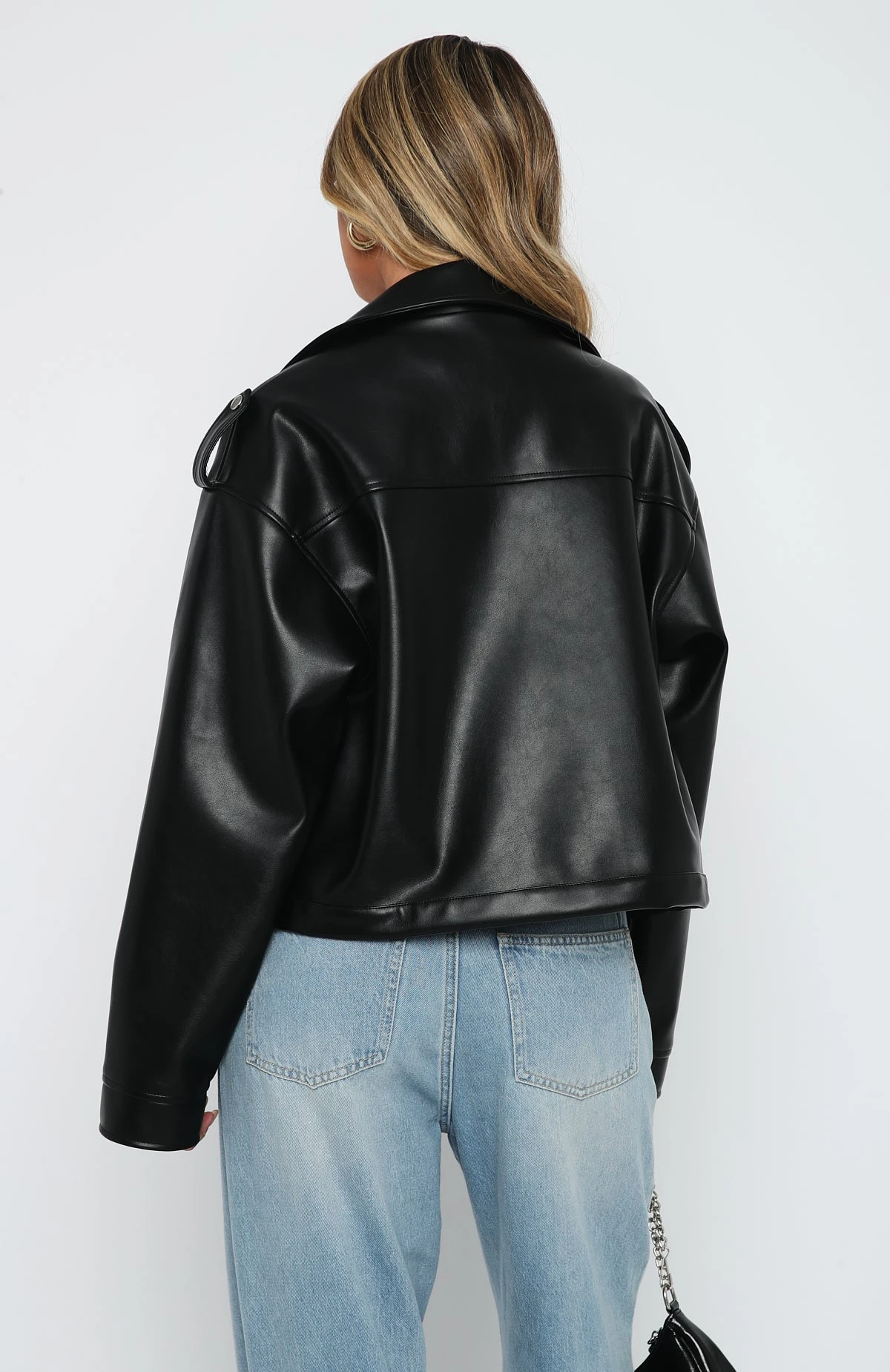City Is Mine PU Biker Jacket Black - Image 5