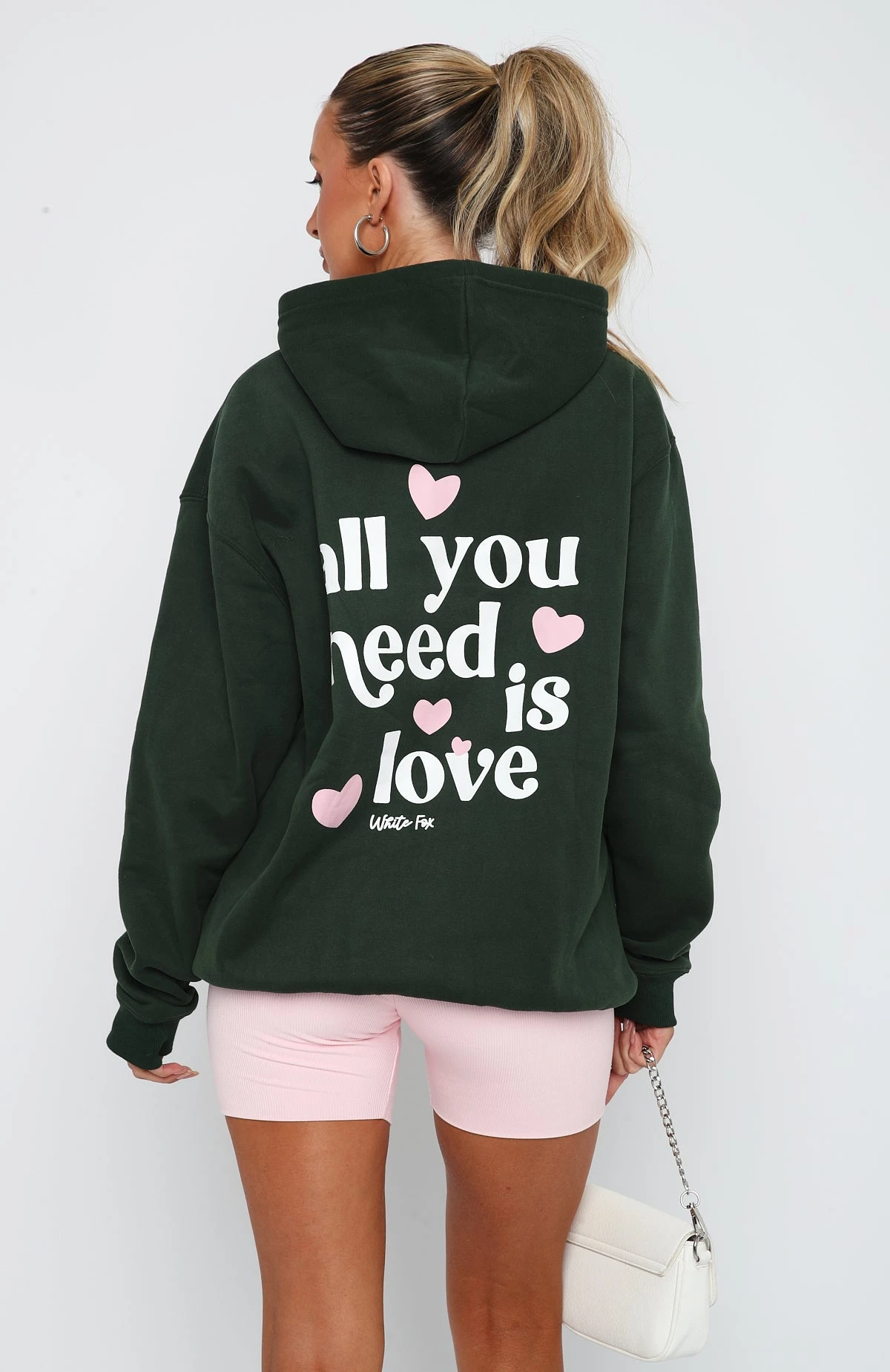 All You Need Is Love Hoodie Forest Green - Image 4