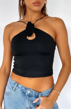Big Decisions Rosette Top Black