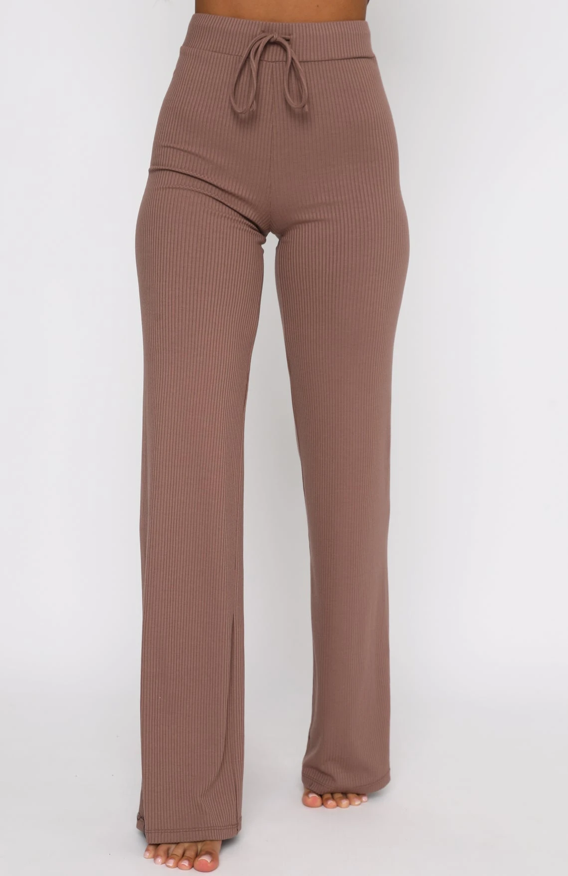 Adore You Ribbed Pants Chocolate - Image 2