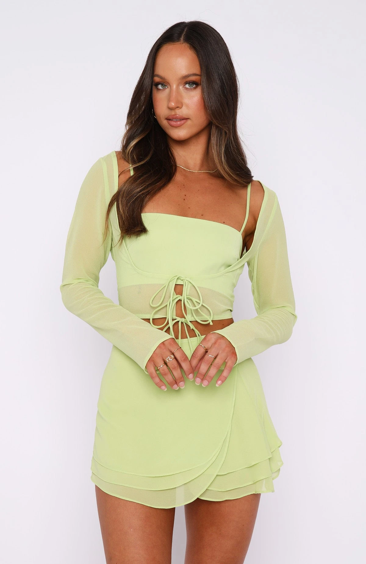 Keep You Close Mini Skirt Matcha - Image 5