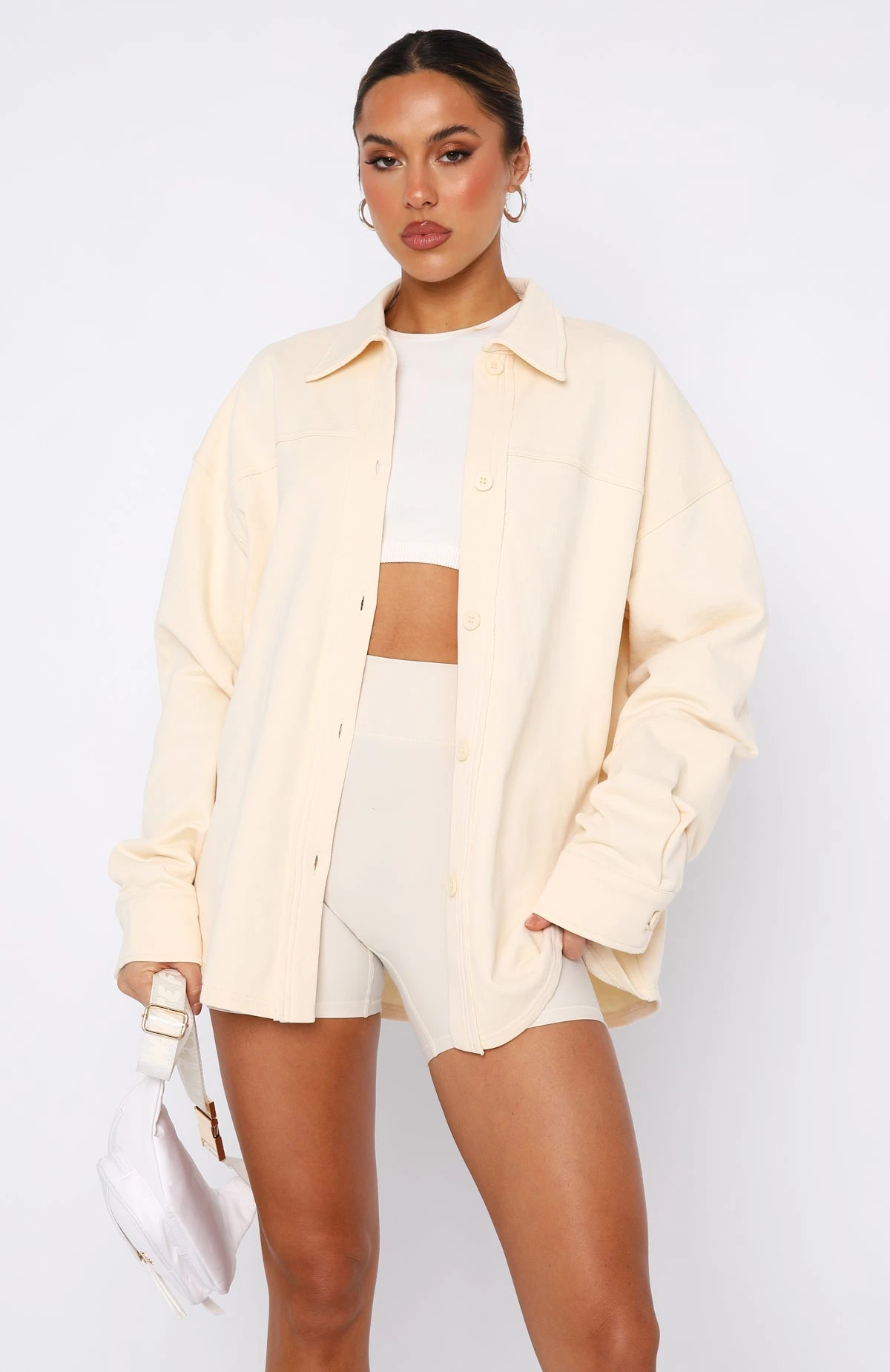 Love Me First Oversized Shirt Cream - Image 2