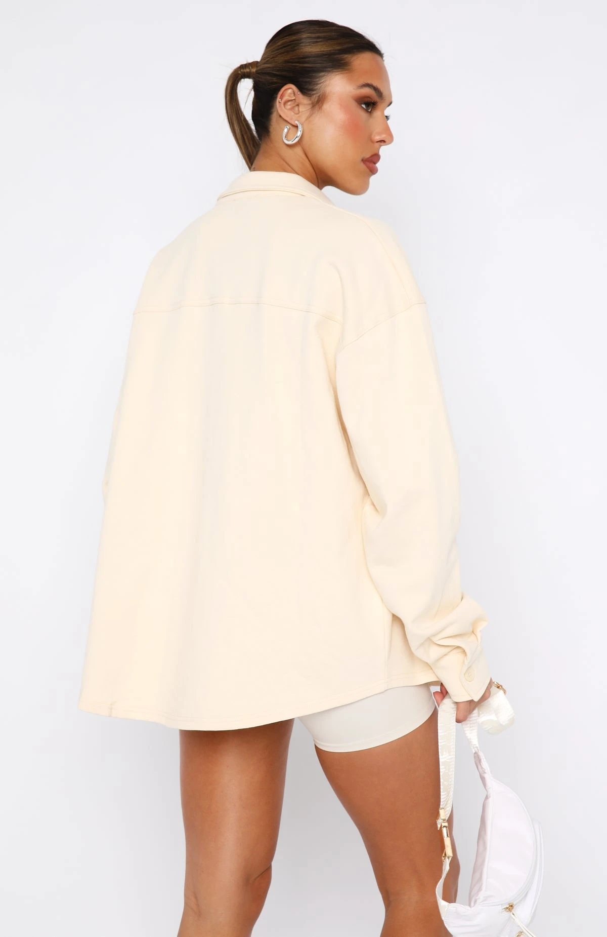 Love Me First Oversized Shirt Cream - Image 3