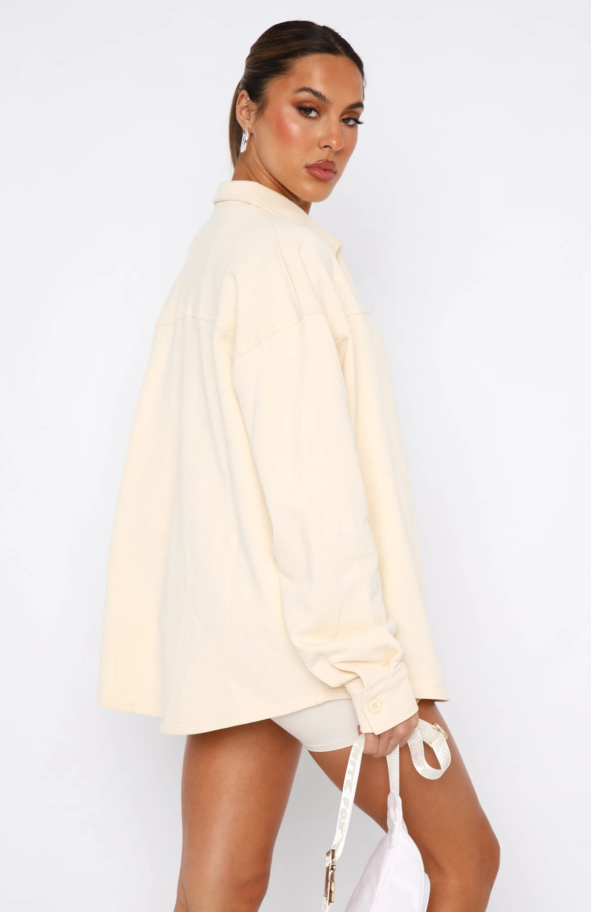 Love Me First Oversized Shirt Cream - Image 4