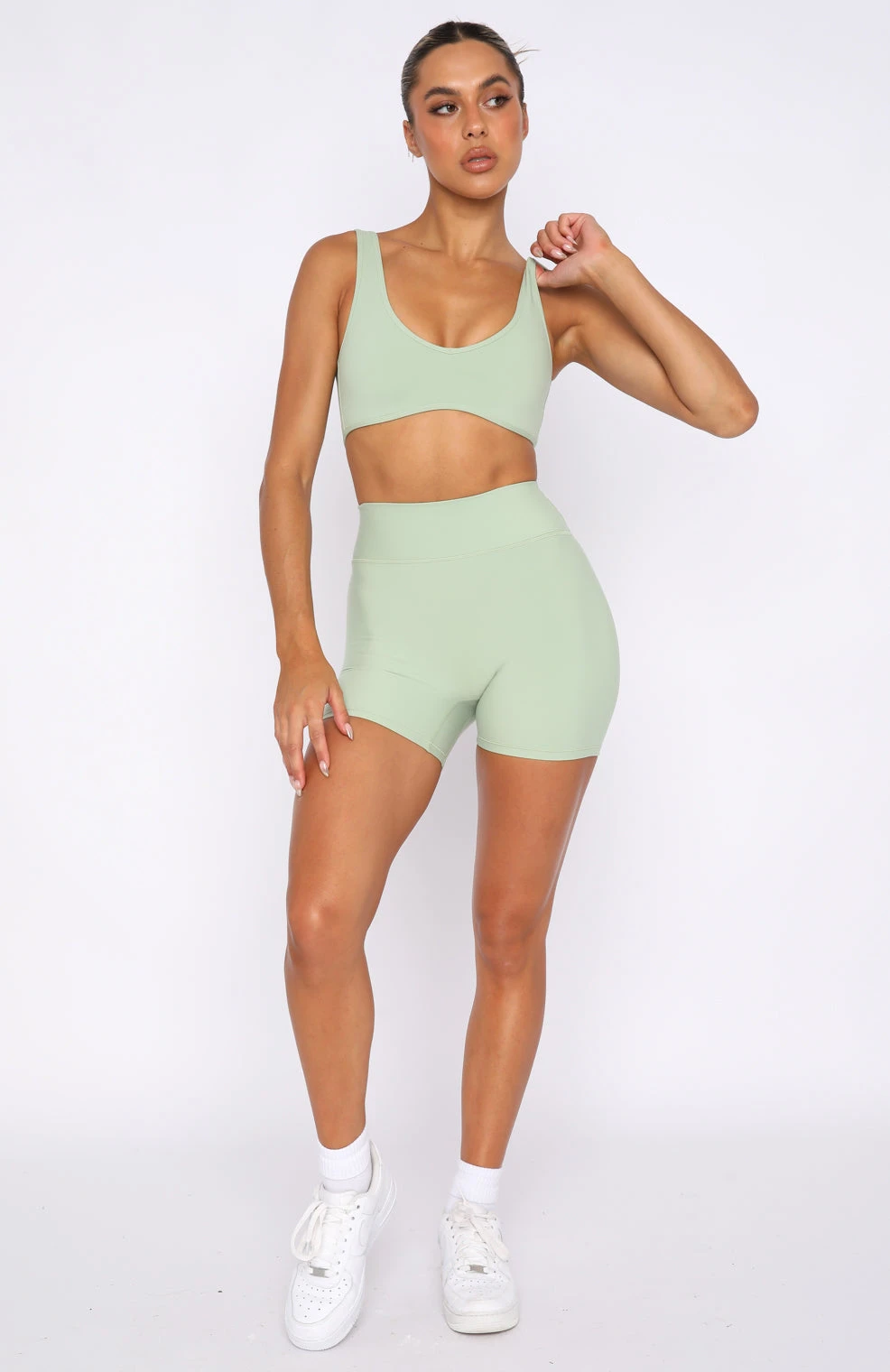 Keep Up High Waisted Shorts Sage - Image 5