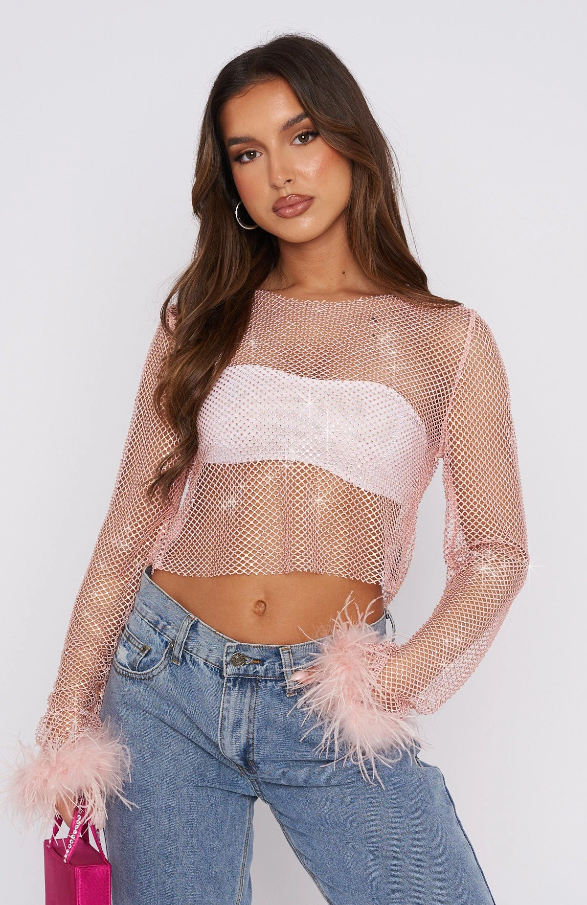 Day And Night Long Sleeve Crop Baby Pink - Image 2