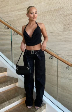 Good Days Ahead Low Rise Pants Black