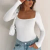 Pretty Picture Long Sleeve Bodysuit White