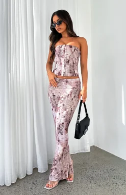 Don't Ever Leave Maxi Skirt Smokey Pink