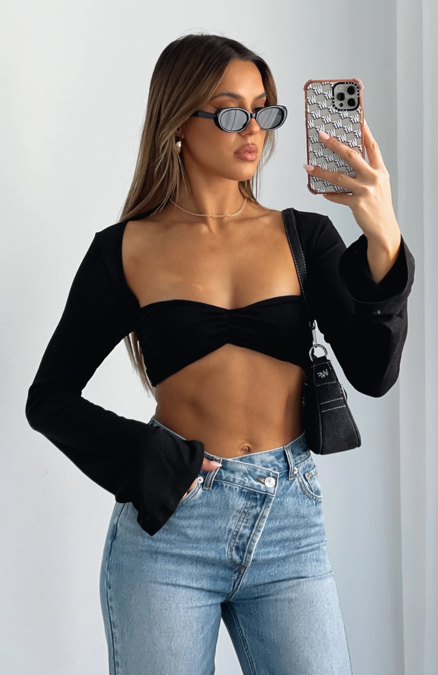 What About Me Long Sleeve Crop Black - Image 5