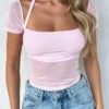 Without A Doubt Mesh Top Baby Pink