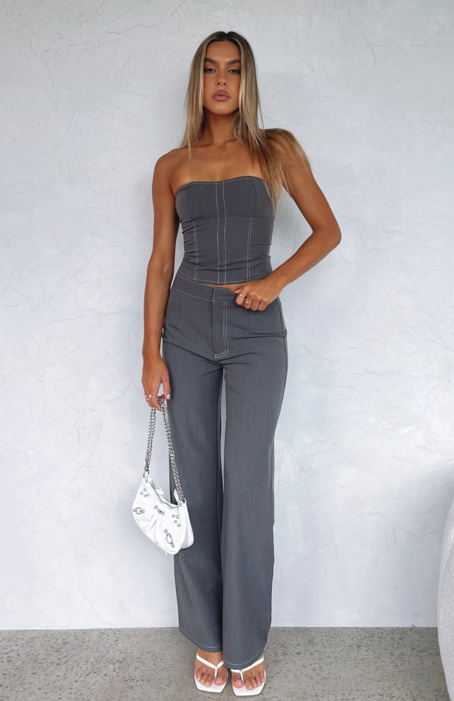 Don't Waste My Time Pants Charcoal