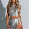The Count Down Glomesh Mini Skirt Silver
