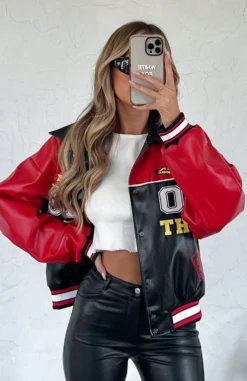 Out Of Here Bomber Jacket Black/Red