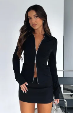 One Moment Long Sleeve Top Black