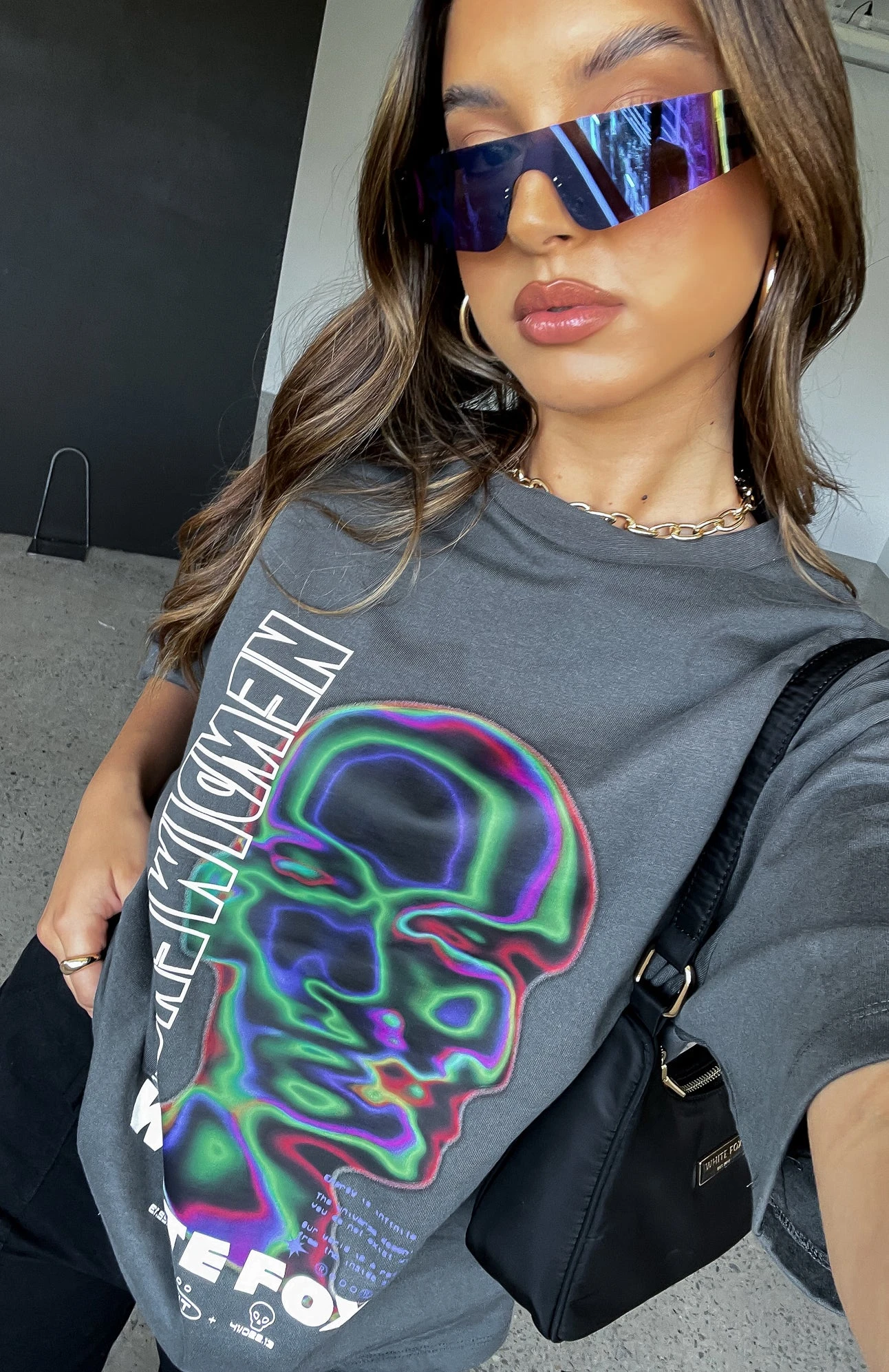 New Dimension Oversized Tee Charcoal