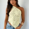 It's A Love Story Lace Top Lemon