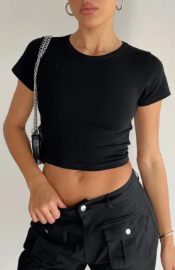 Switching Sides Crop Black