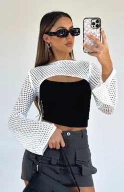 Keep On Walking Knit Bolero White