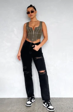Love Stoned Mid Rise Slim Leg Jeans Vintage Black
