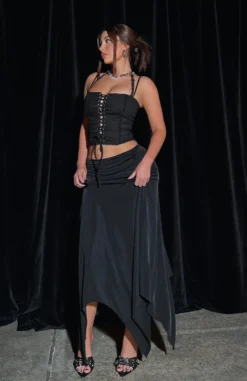 Pretty Poison Midi Skirt Black