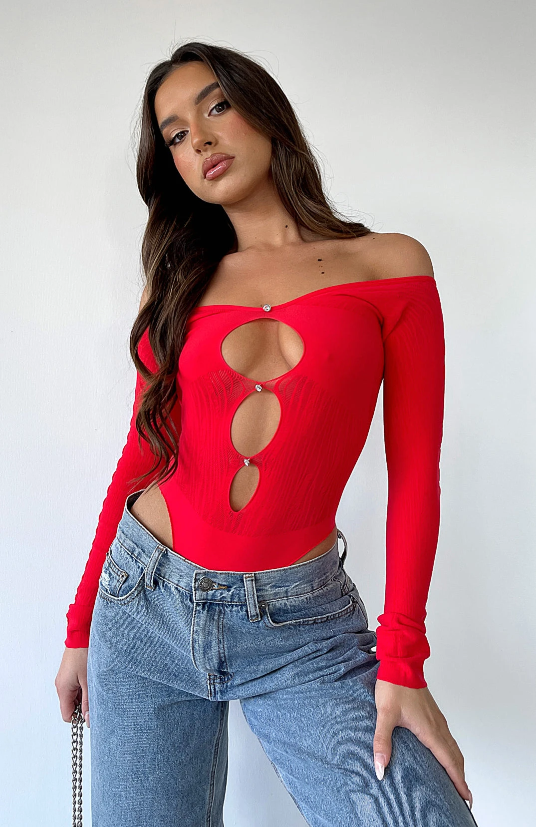 None Of Your Concern Bodysuit Red