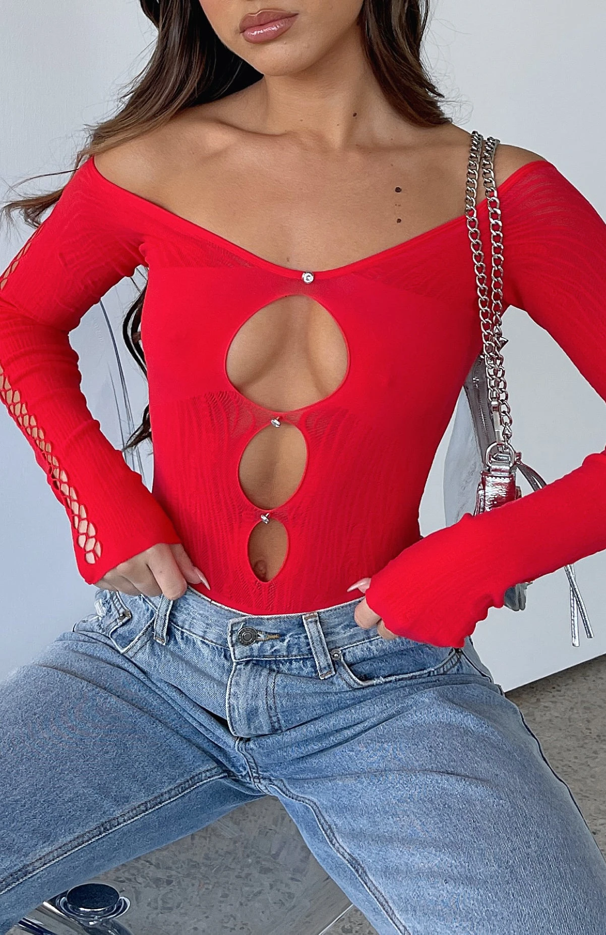 None Of Your Concern Bodysuit Red - Image 8