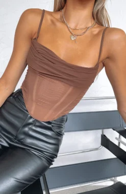 Out Of Focus Bustier Chocolate
