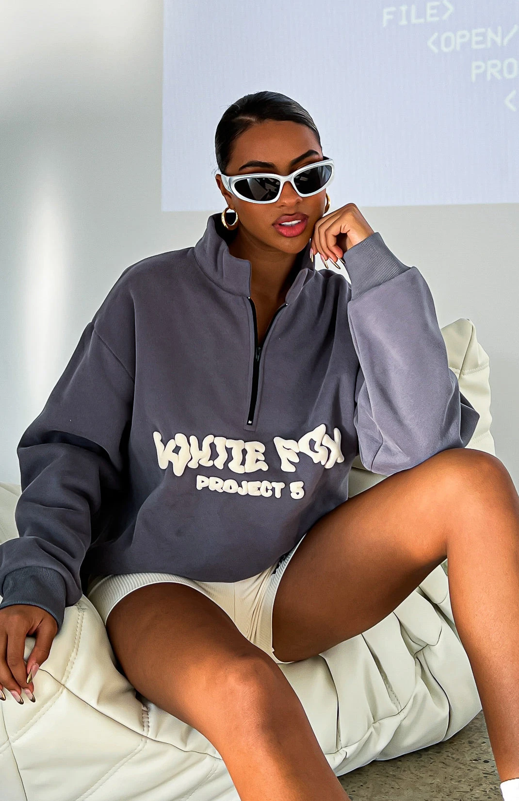 Project 5 Zip Front Sweater Volcanic - Image 5