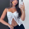 Short And Sweet Lace Bustier White