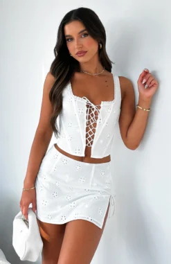 Tell Me Why Mini Skirt White